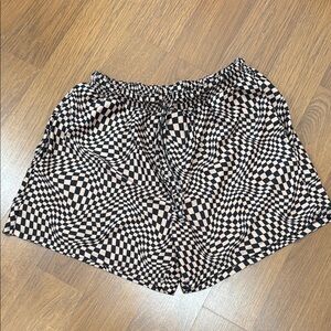 Black and Tan Athletic Shorts with Elastic Waistband